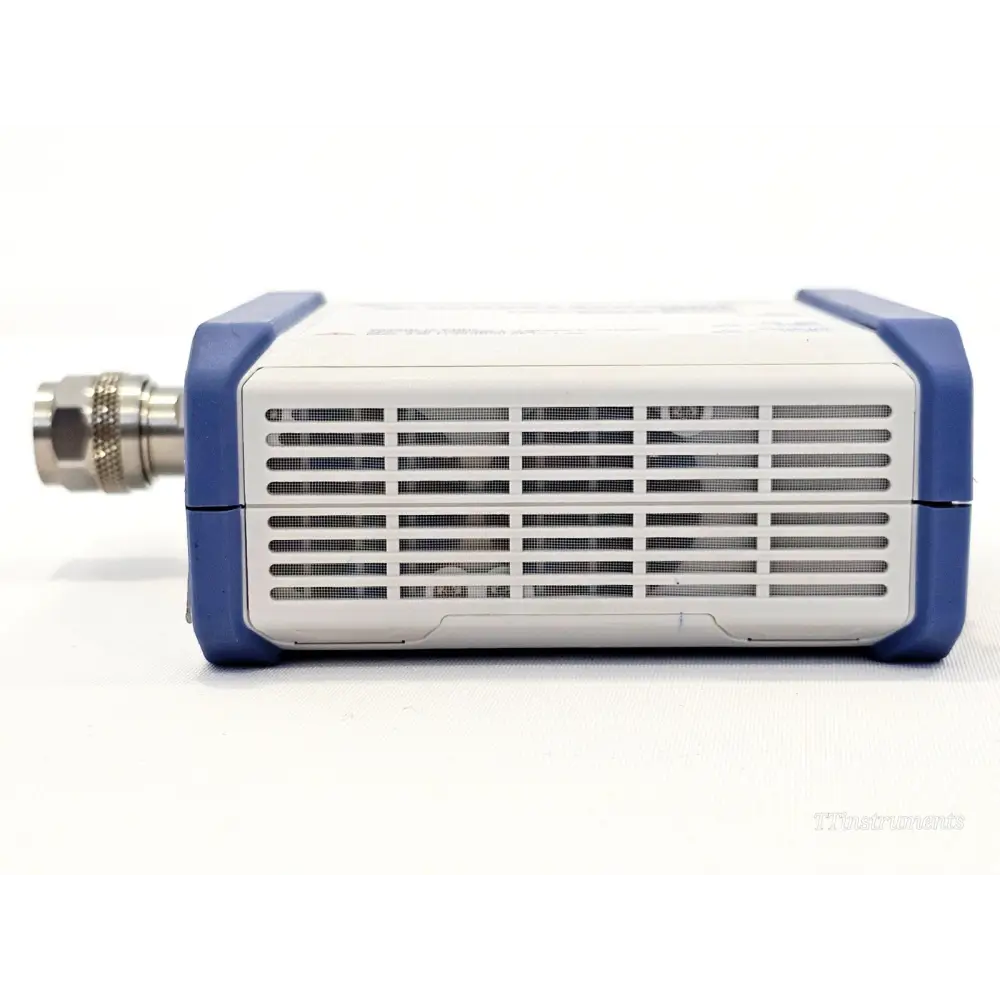 Rohde & Schwarz NRQ6 top view showing ventilation grilles and N-type RF connector protruding from left side