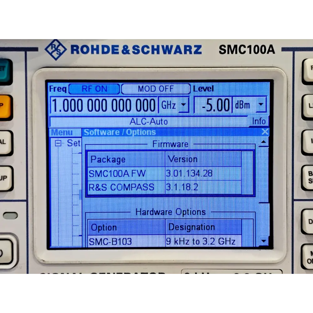 Rohde & Schwarz SMC100A 9 khz - 3.2 GHz Signal Generator SMC-B103 Option R&S SMC