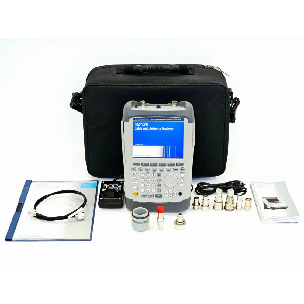 Rohde & Schwarz ZVH4 cable and antenna analyser front view showing colour display and keypad