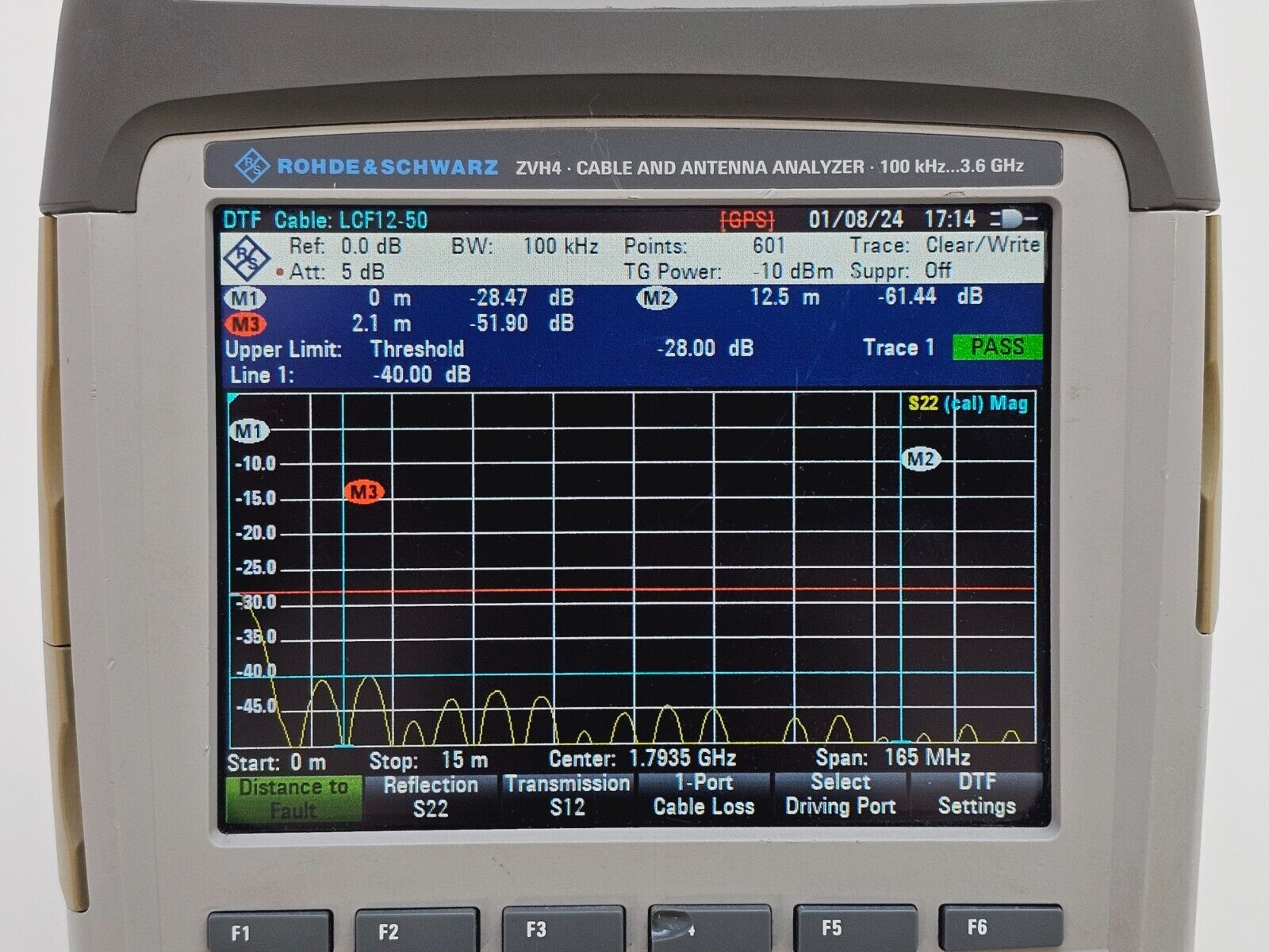 Rohde & Schwarz ZVH4 Cable & Antenna Analyzer Option K39 100 kHz - 3.6 GHz CALIB