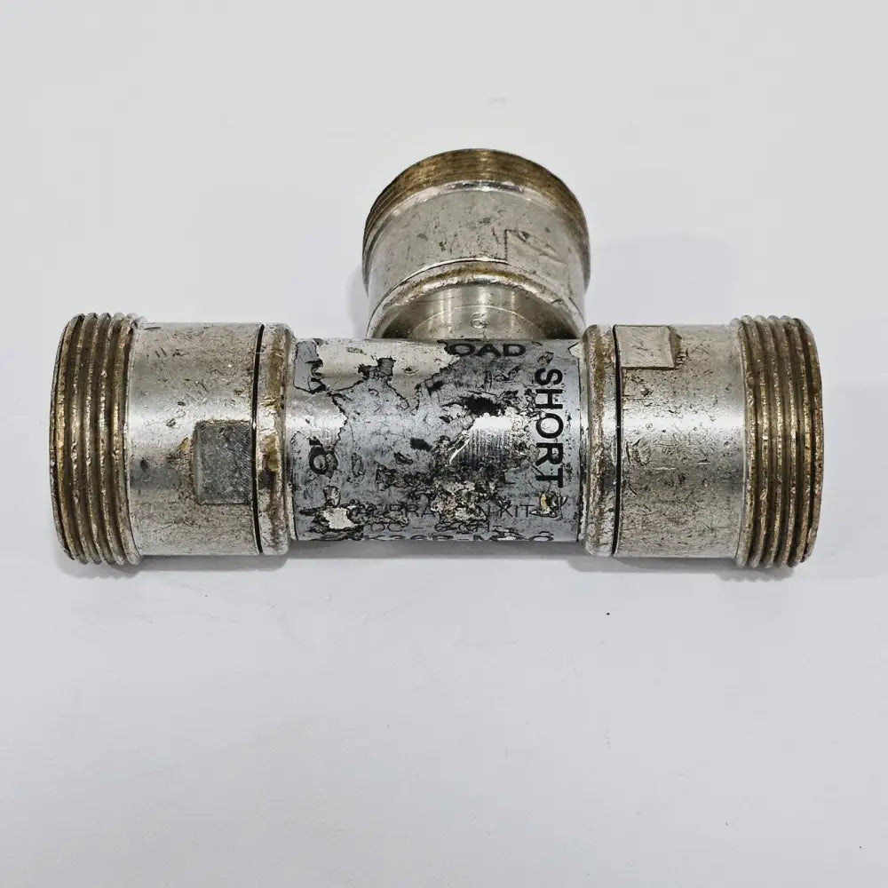 7/16 DIN calibration standard connectors close-up detail
