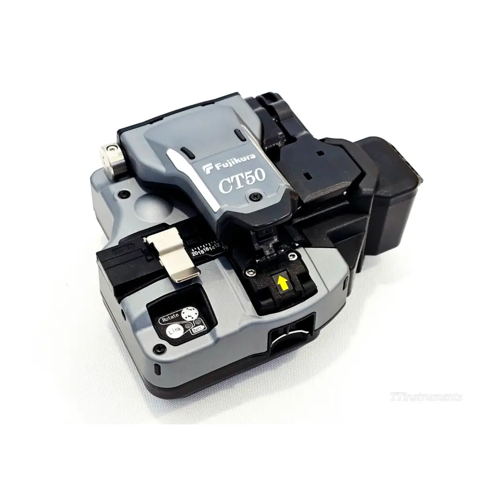 Rear and side view of Fujikura 41S fusion splicer showing ports and construction