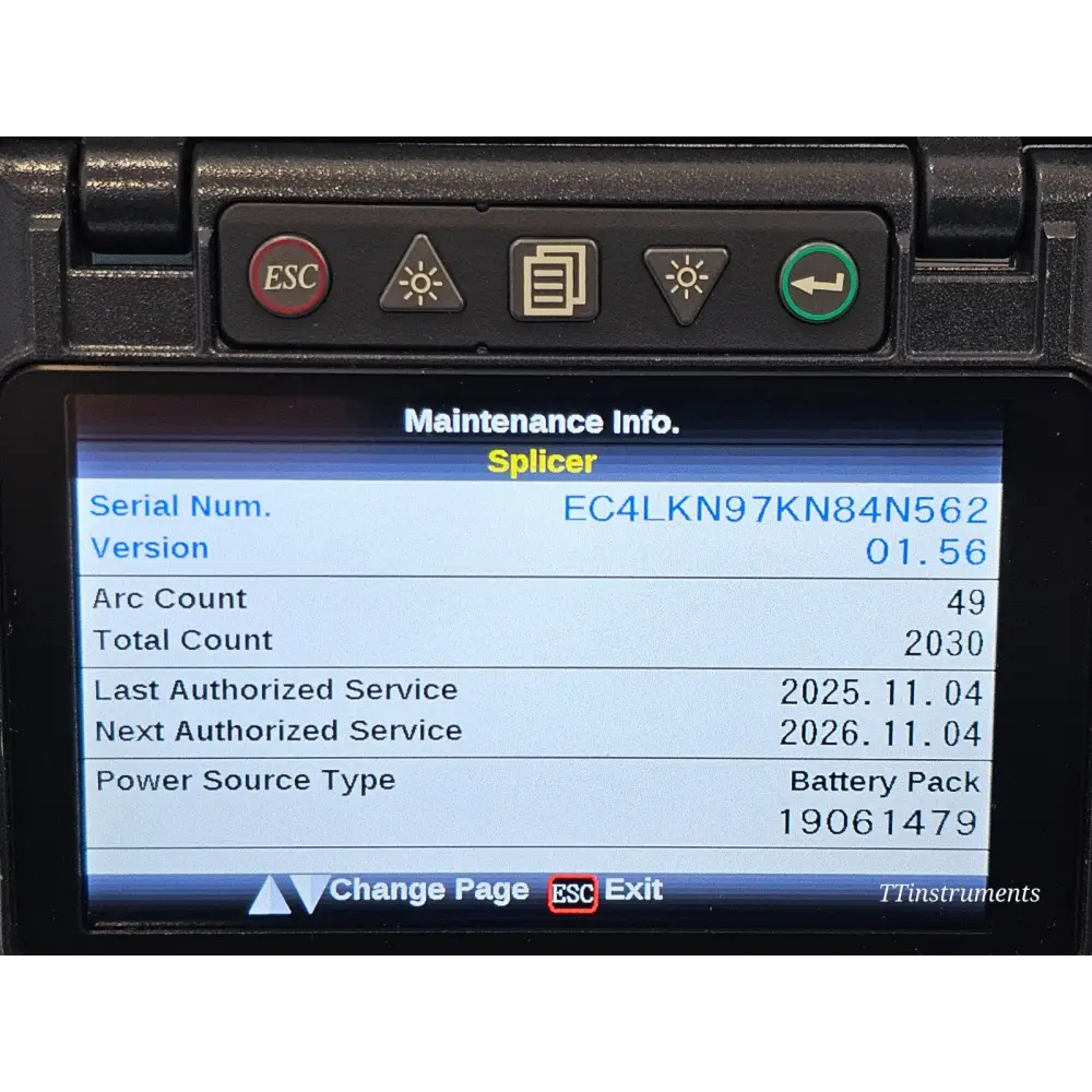 Fujikura 62S+ fusion splicer with wind protector open showing fibre v-grooves and electrodes