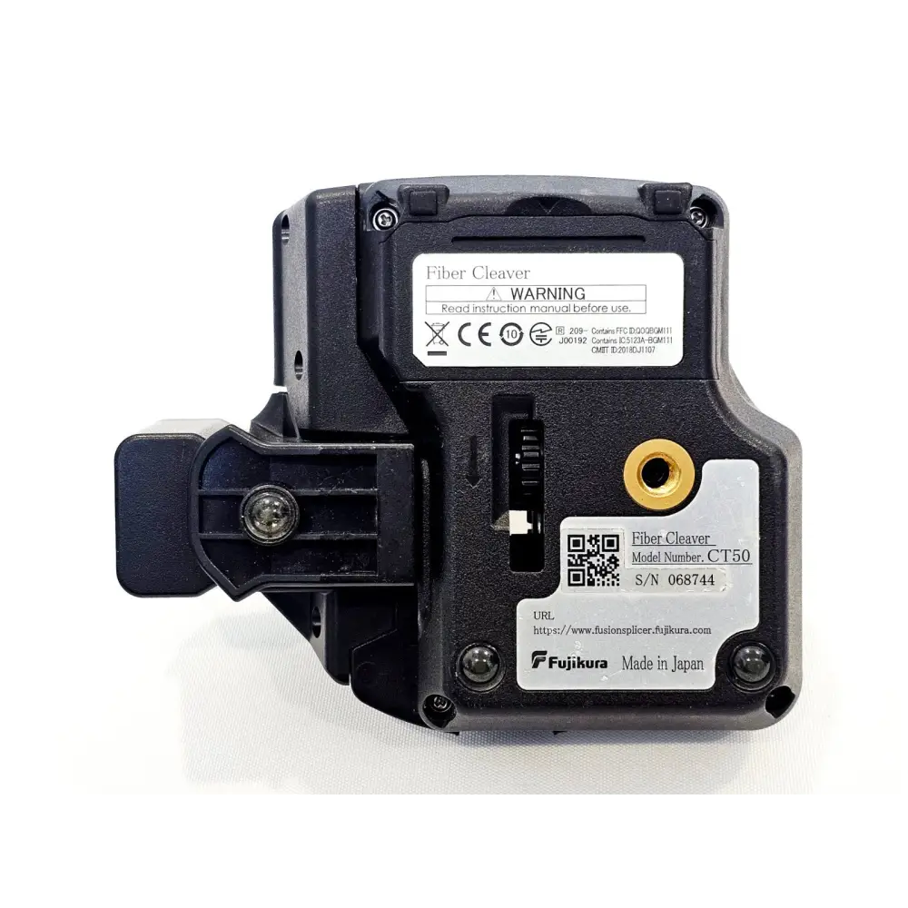 Fujikura 62S+ splicer Fujikura approved service label and ARC count display detail
