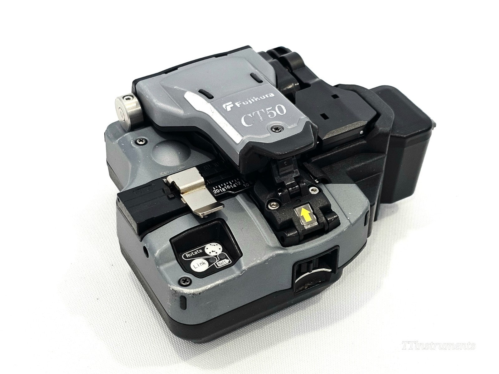 Fujikura 70S+ splicer side profile showing port connections and control buttons