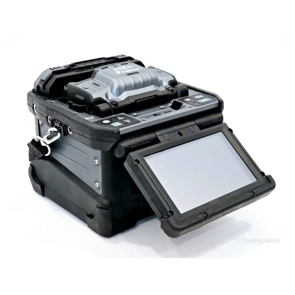 Fujikura 90S+ splicer with hard carrying case, AC adapter, battery pack and accessories