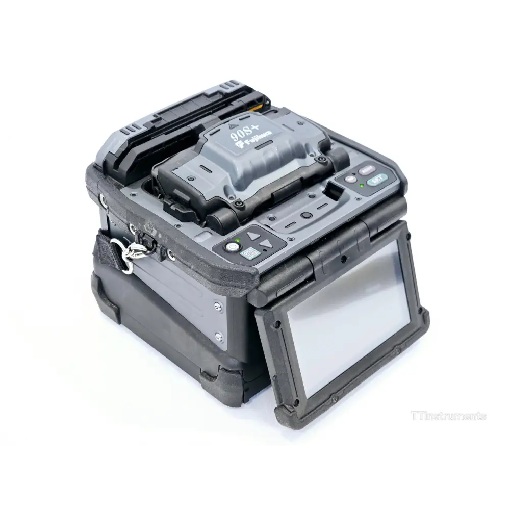 Fujikura 90S+ fusion splicer V-groove and fibre alignment chamber close-up detail