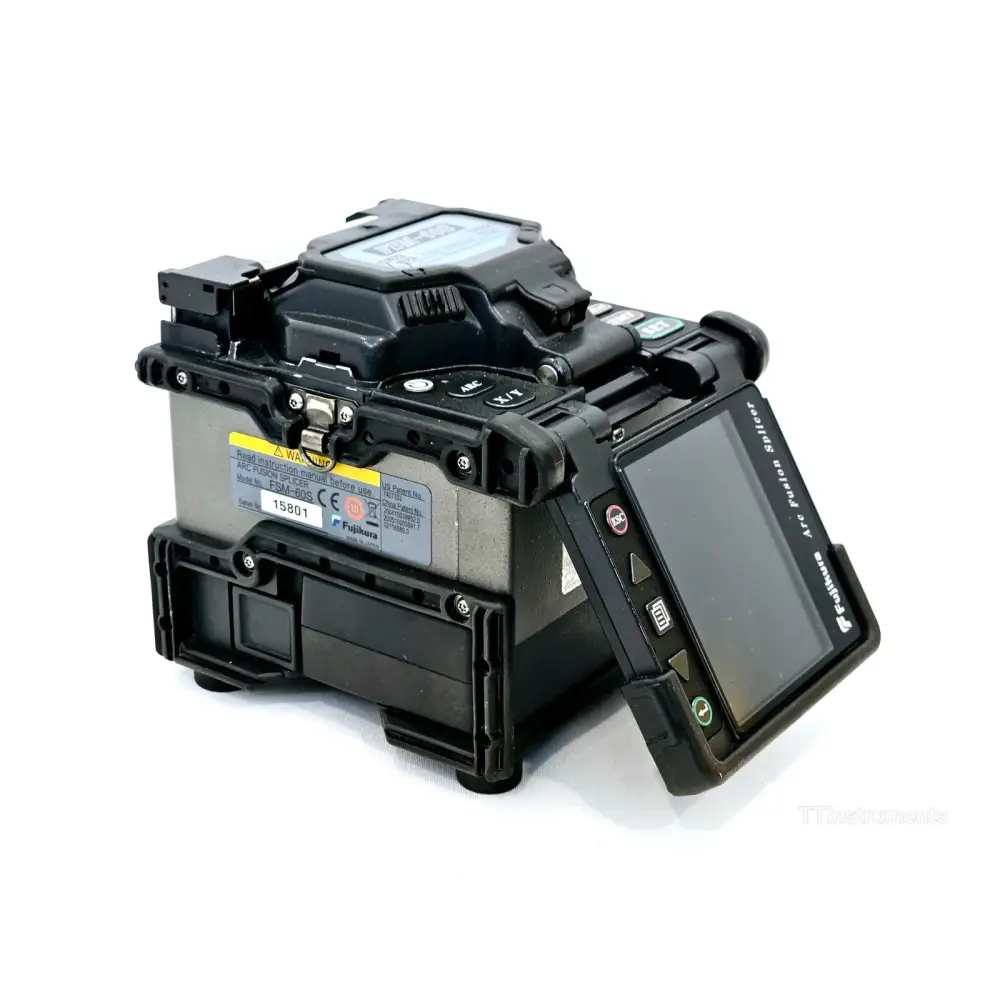 Fujikura FSM-60S fusion splicer side view showing compact field-ready enclosure
