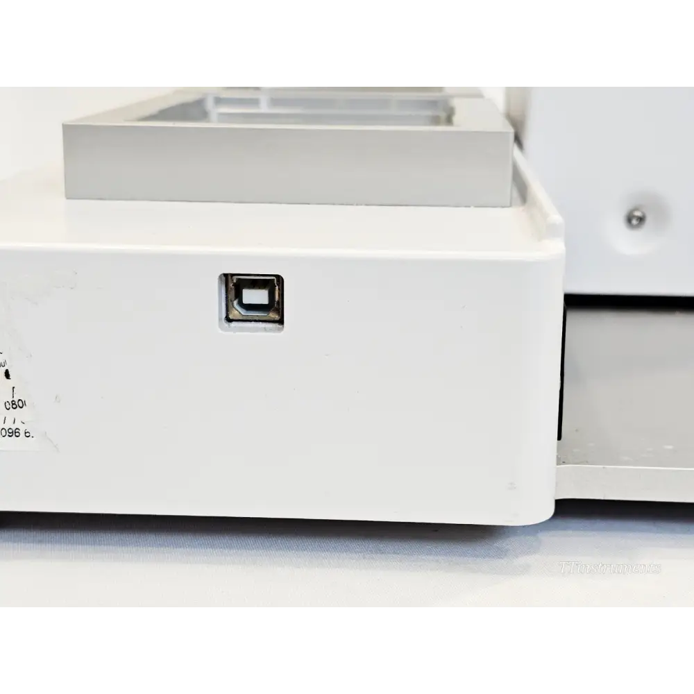 INTEGRA VIAFLO 96 base unit close-up showing USB Type-B connectivity port on side panel