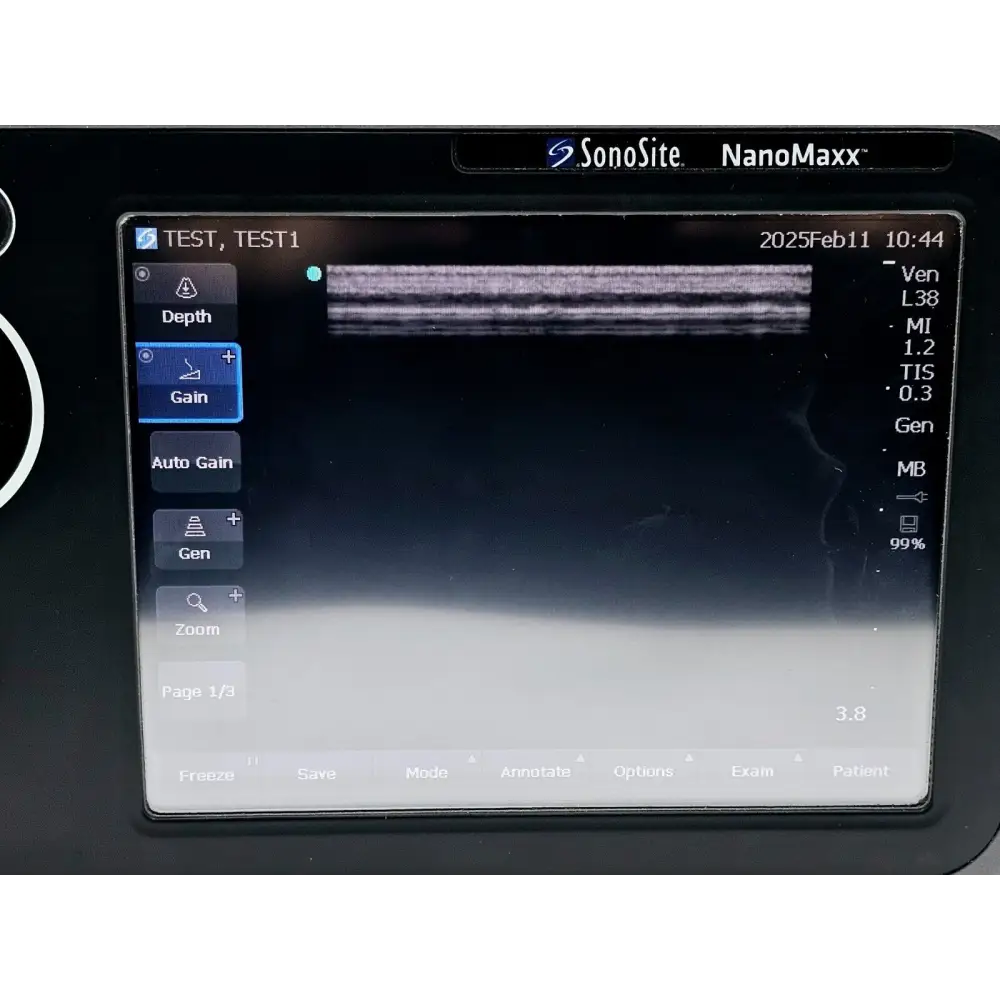 SonoSite NanoMaxx unit label showing model number P11111-37