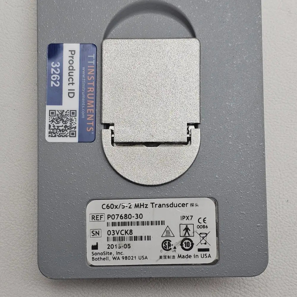 SonoSite C60x transducer connector end showing SonoSite proprietary plug detail