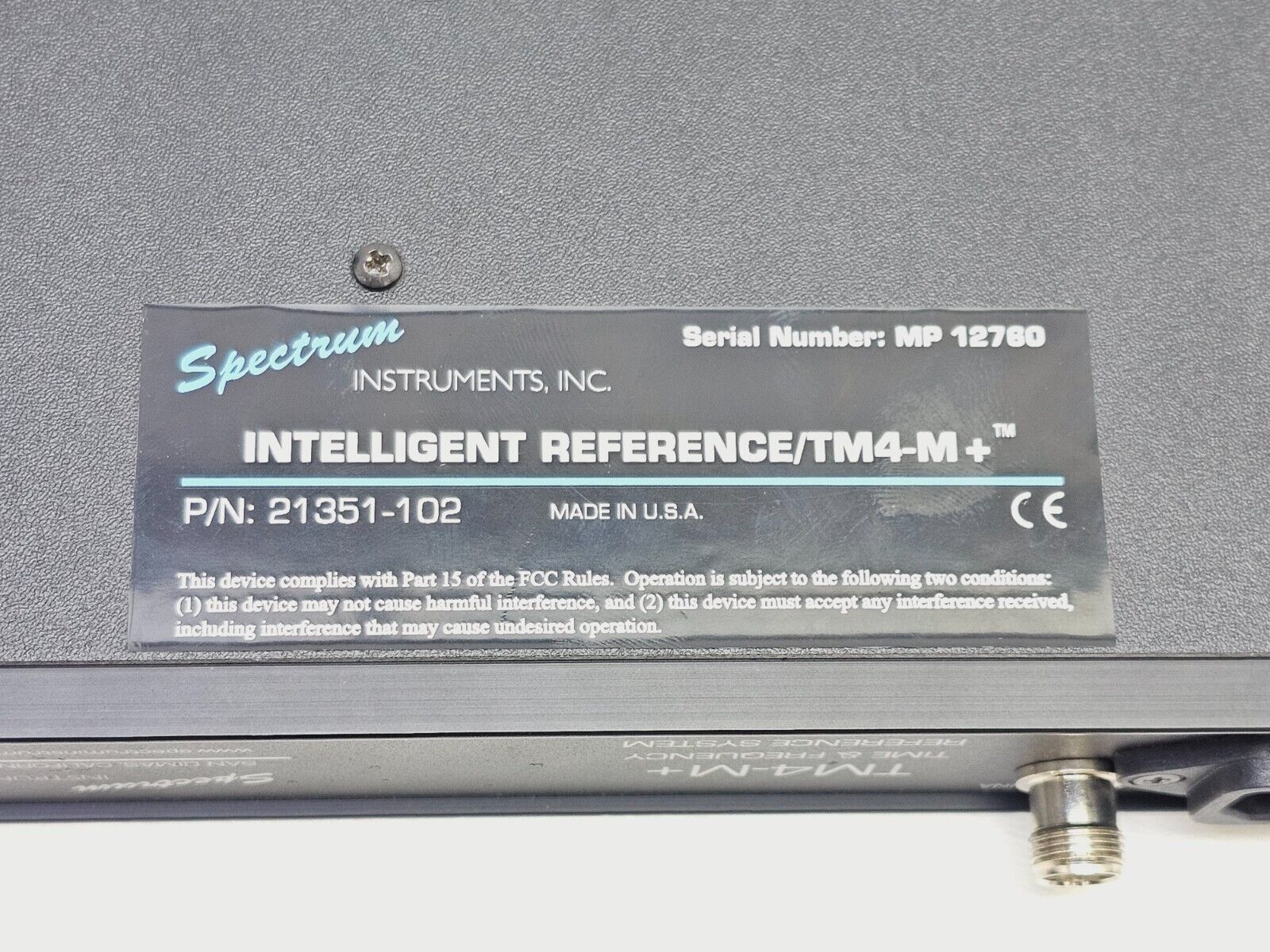 Spectrum Instruments TM4-M+ Rubidium Time / Frequency Reference System 21351-102
