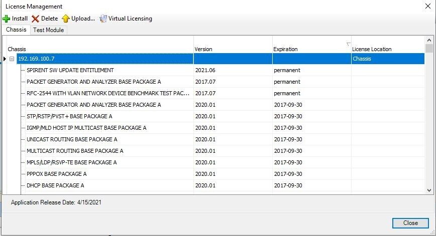 Spirent SPT-N4U-220 2-Slot Chassis Base Model + 10G Ethernet Module MX2-10G-S8