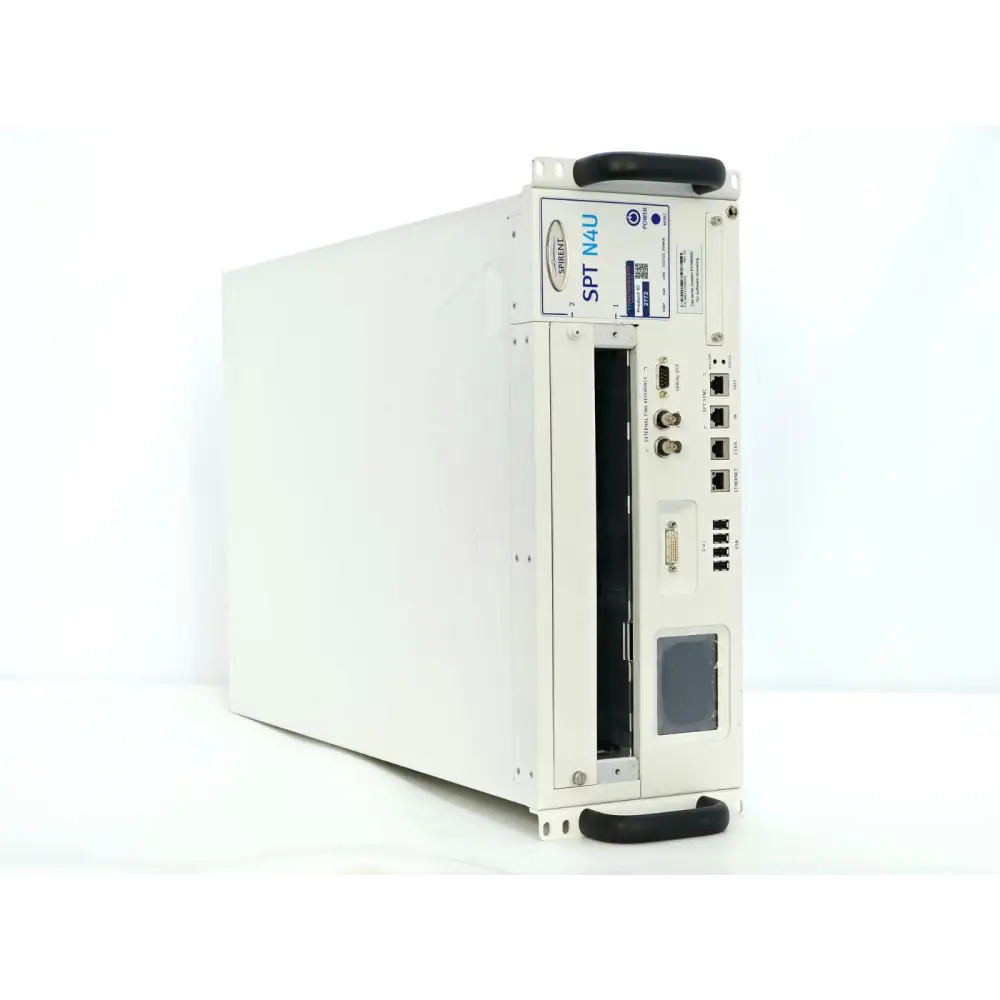 Spirent SPT-N4U chassis power supply and rear connectivity detail