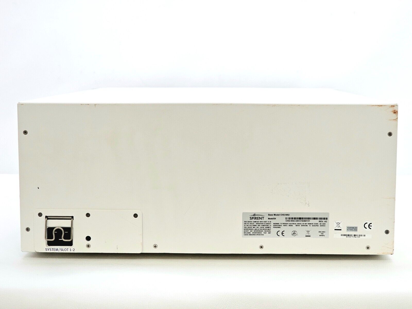 Spirent SPT-N4U-220 chassis power supply and rear connector detail