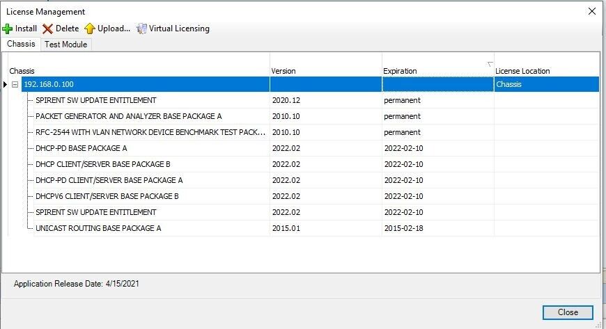 Spirent SPT N4U 220 2-Slot Chassis + MX2-10G-S4 Ethernet Mod 100M/1G/2.5G/5G/10G