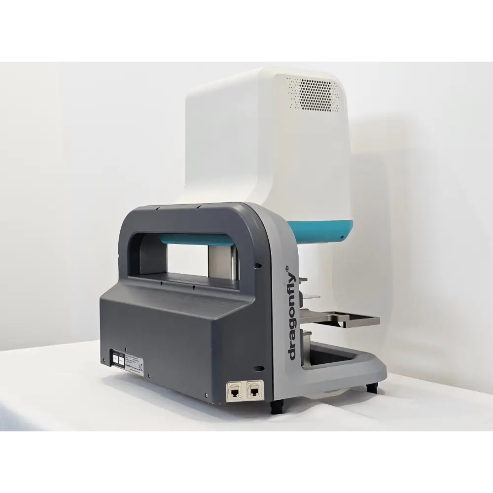 SPT Labtech Dragonfly Discovery with reservoir tray loaded for dispensing