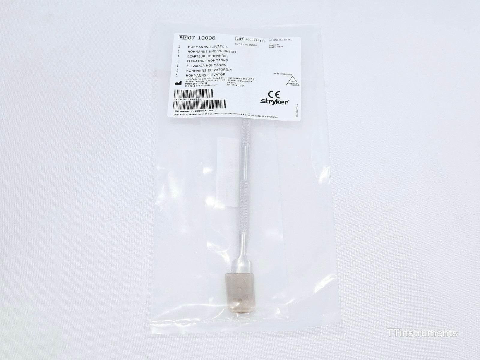 Stryker 07-10006 Hohmann Elevator/Retractor Double Sided Narrow Wide Orthopedic