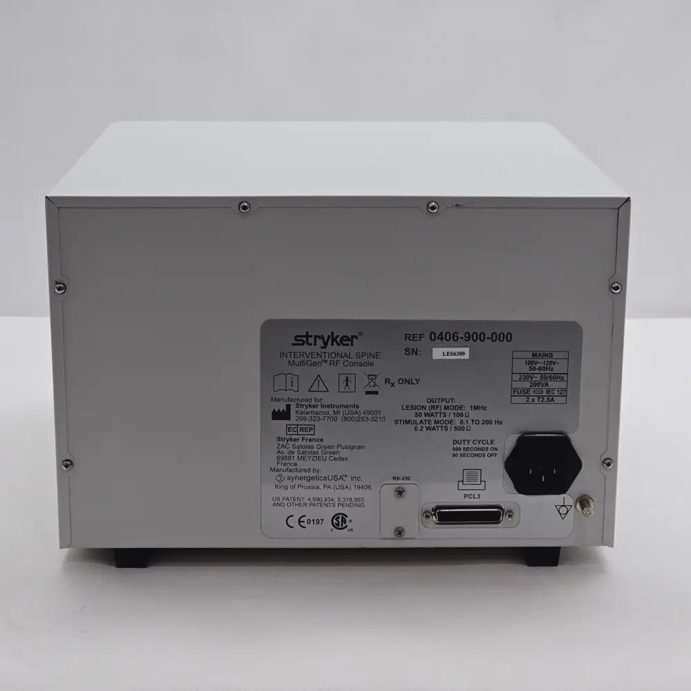Stryker RF MultiGen Console 0406-900-000 top view showing overall condition