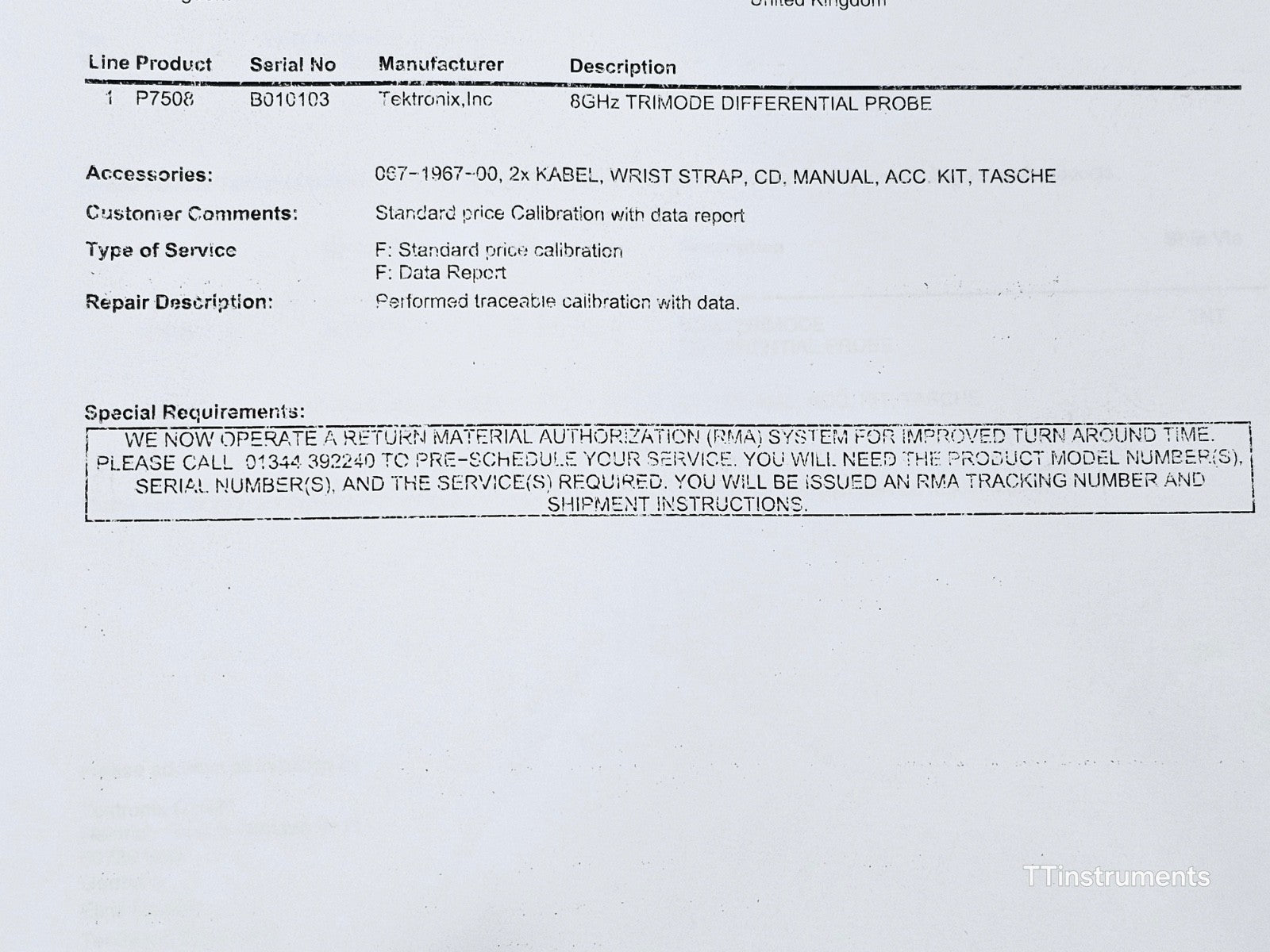 Tektronix P7508 TriMode Differential Probe 8 GHz For TekConnect Interface Scopes
