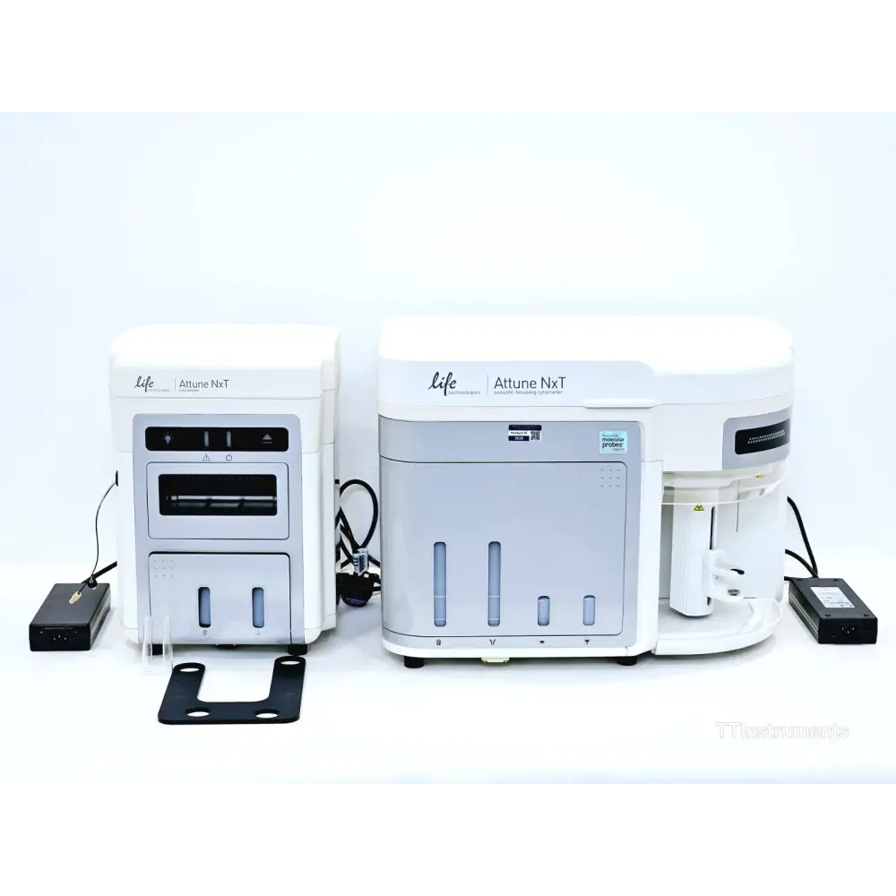 Thermo Fisher Attune NxT 4-laser flow cytometer front view with Autosampler unit
