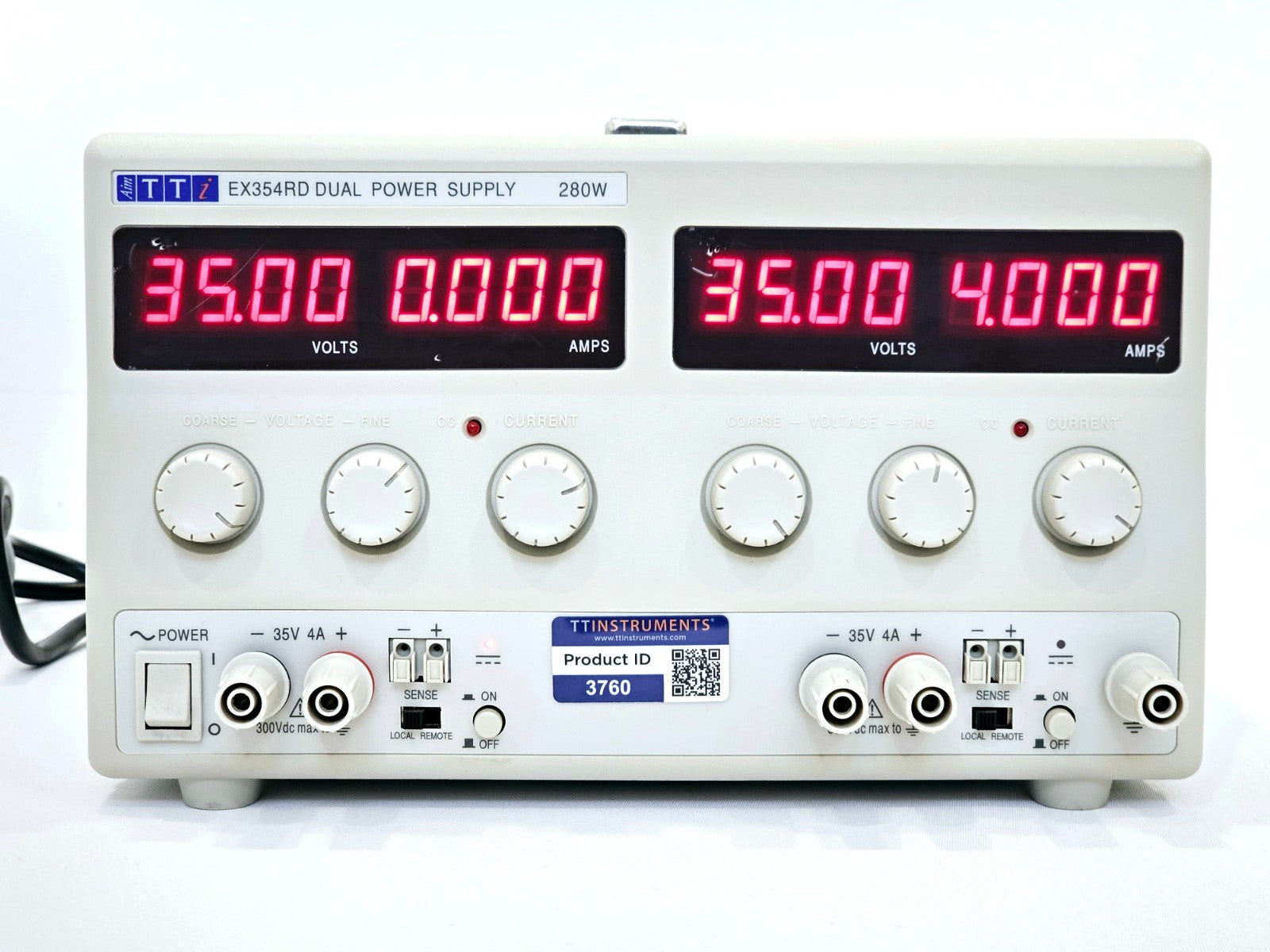 TTI Thurlby Thandar EX354RD Professional Dual Bench Power Supply 2x 35V 4A 280W