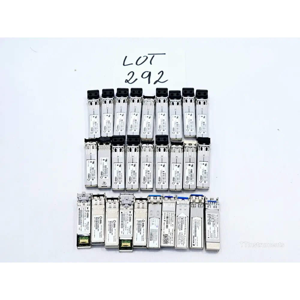 Mixed job lot of various JDSU optical transceiver modules sold untested for parts