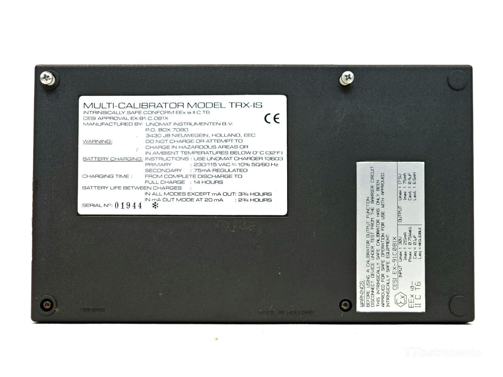 Untested UNOMAT TRX-IS Intrinsically Safe Multi-Function Calibrator RTD mA V T/C