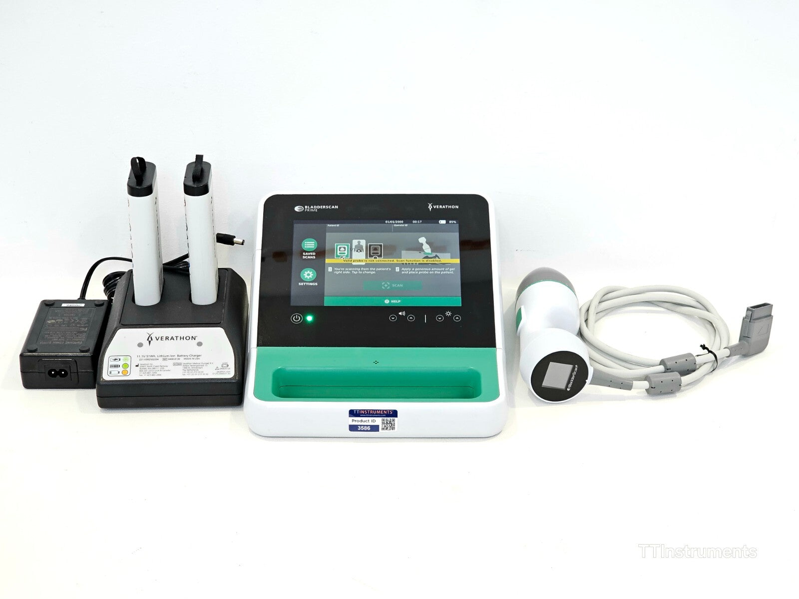 Verathon 0570-0346 BladderScan PRIME + 0570-0347 Probe 0400-0130 Charger & Batt