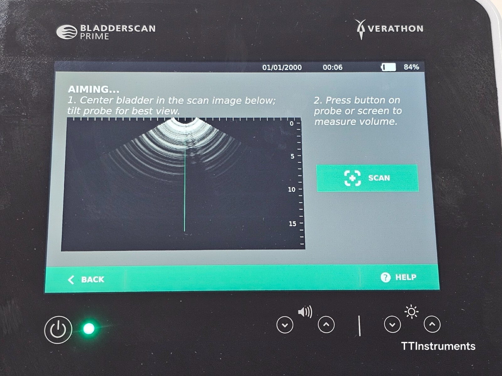 Verathon 0570-0346 BladderScan PRIME + 0570-0347 Probe 0400-0130 Charger & Batt
