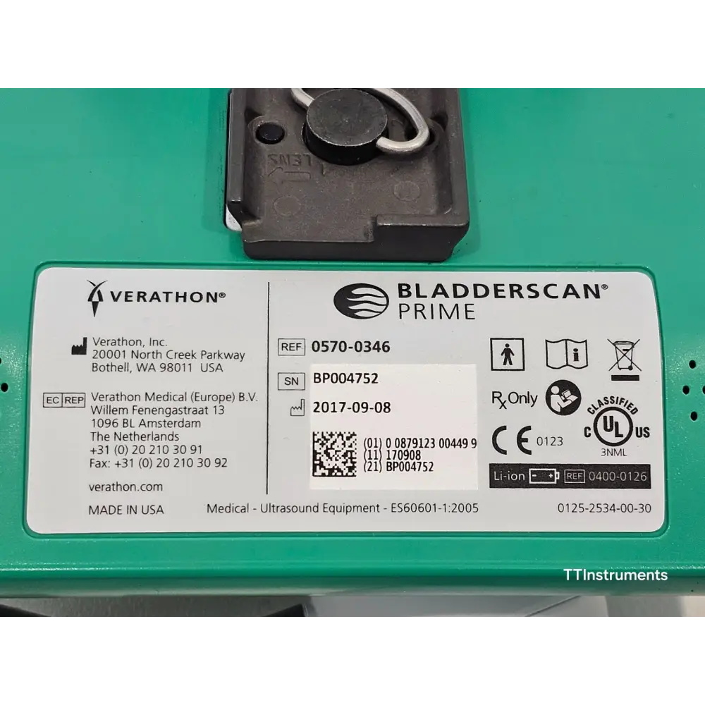 Verathon BladderScan PRIME console left side view
