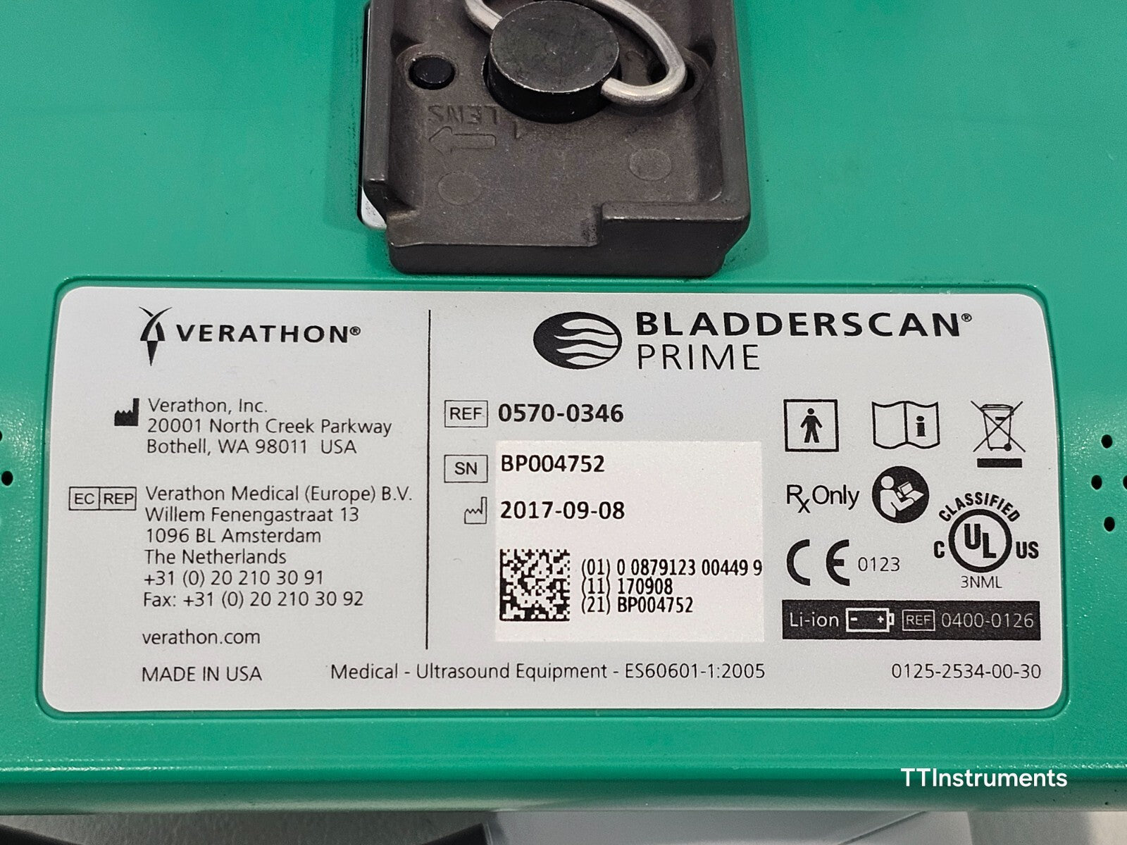 Verathon 0570-0346 BladderScan Prime with 0570-0347 Probe and Battery