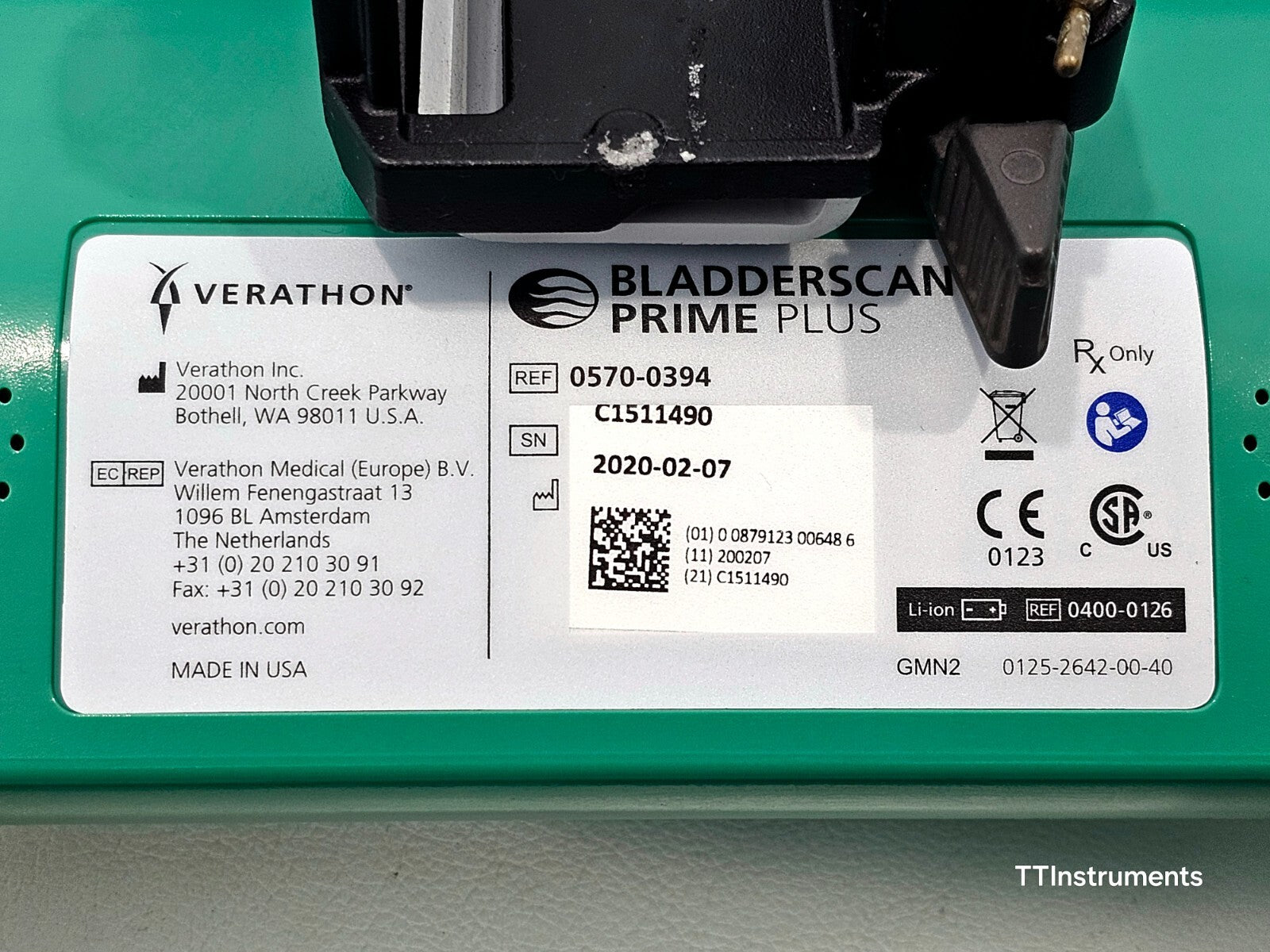 Verathon 0570-0394 BladderScan Prime Plus with Probe and Battery + Charger