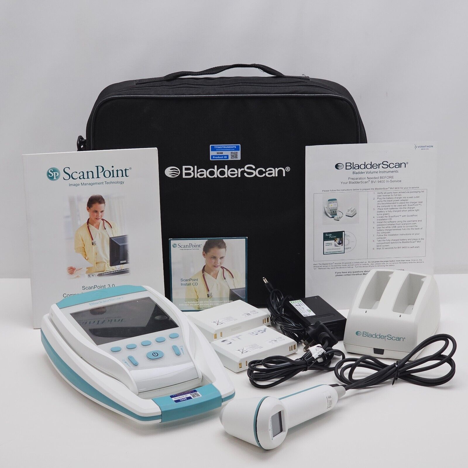Verathon BVI 9400 BladderScan 0570-0190 with Charger & 2 Batteries