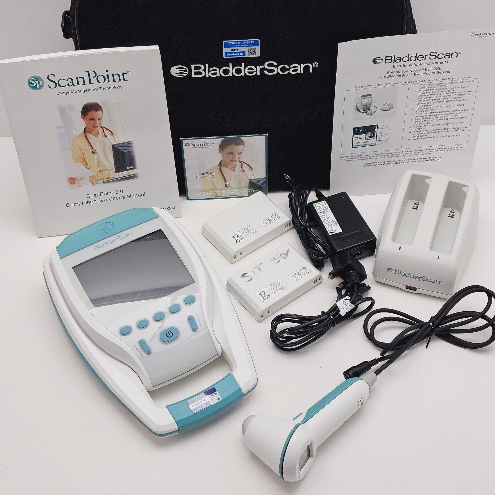 Verathon BVI 9400 BladderScan 0570-0190 with Charger & 2 Batteries