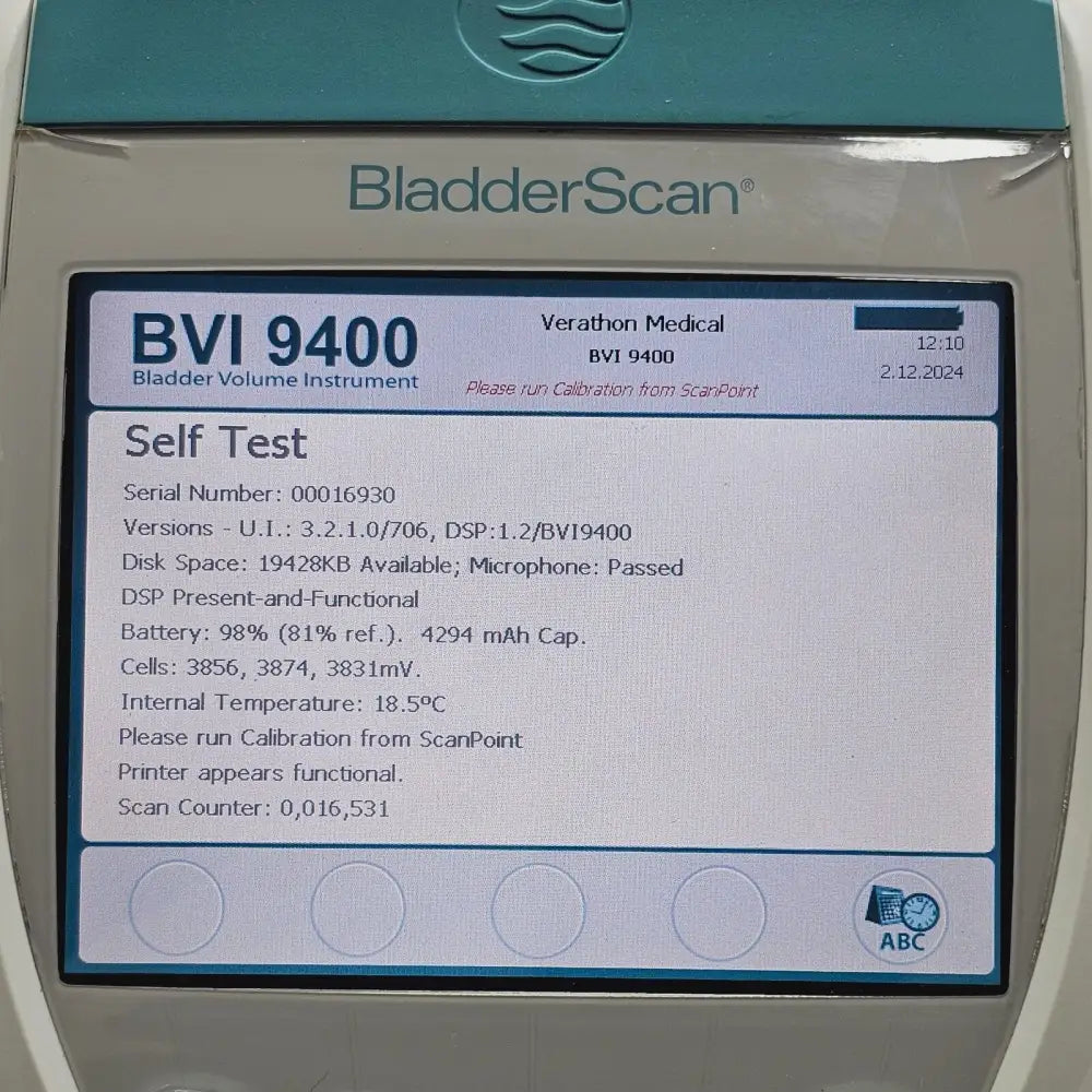 Verathon BVI 9400 charger unit detail view