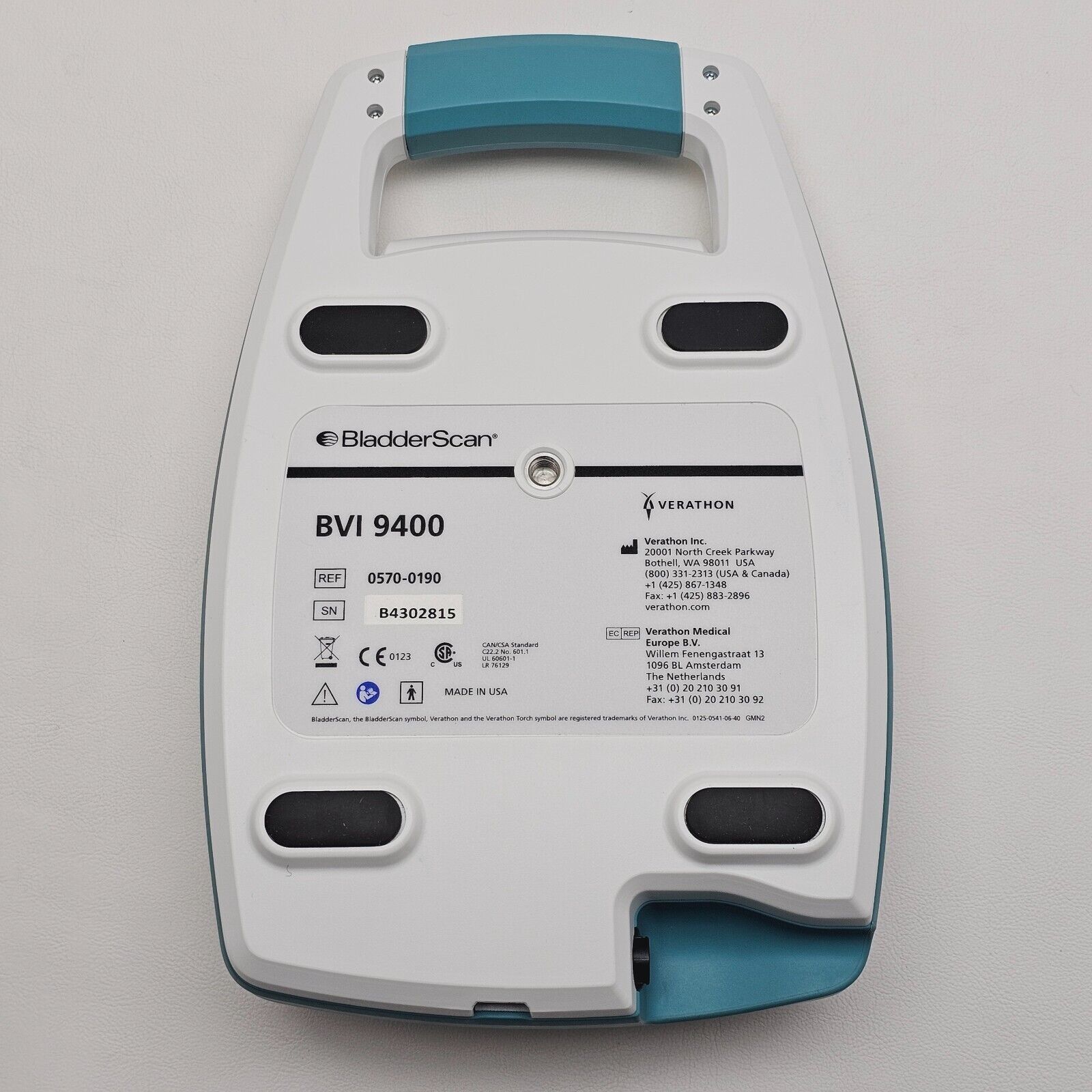 Verathon BVI 9400 BladderScan 0570-0190 with Charger & 2 Batteries