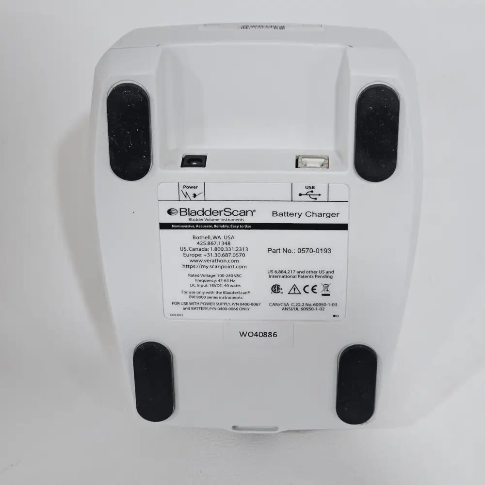 Verathon BVI 9400 charger with batteries installed in charging bays