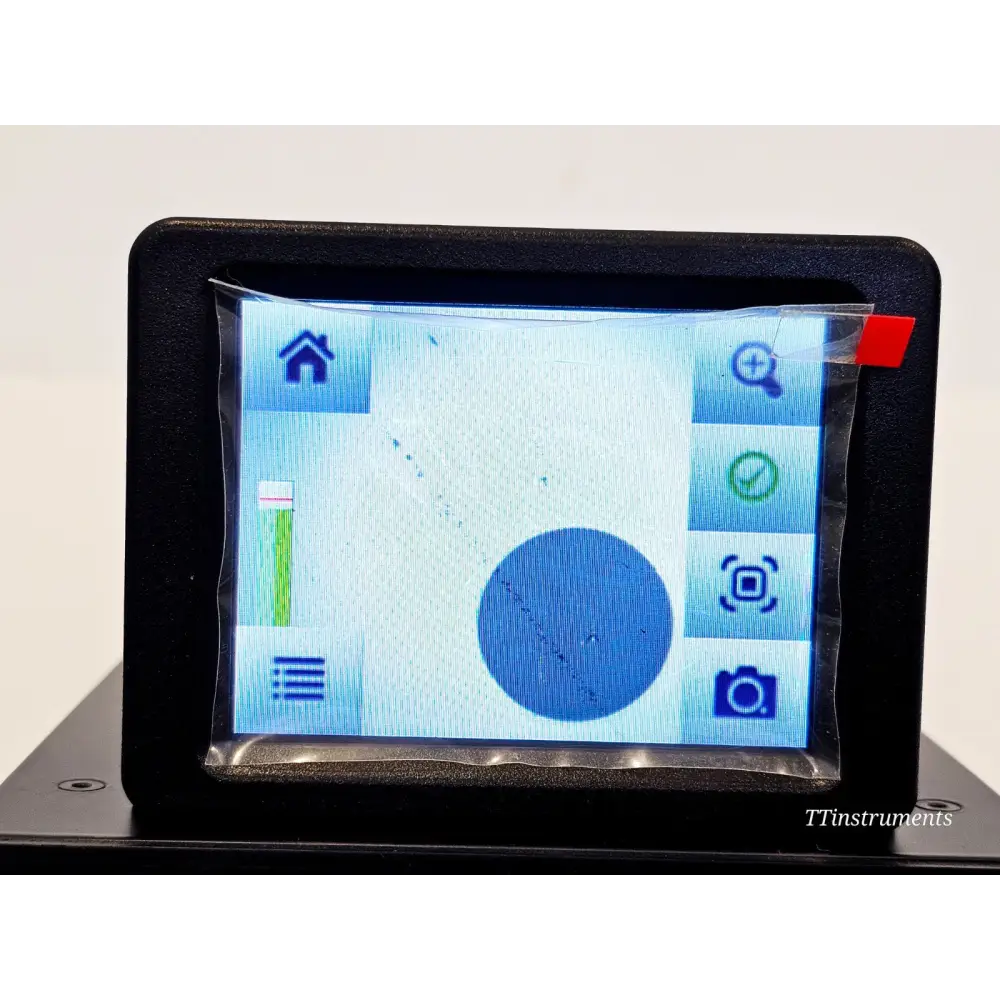 VIAVI FVAi-2400 LCD touchscreen live inspection view with focus bar, zoom, pass/fail and capture controls