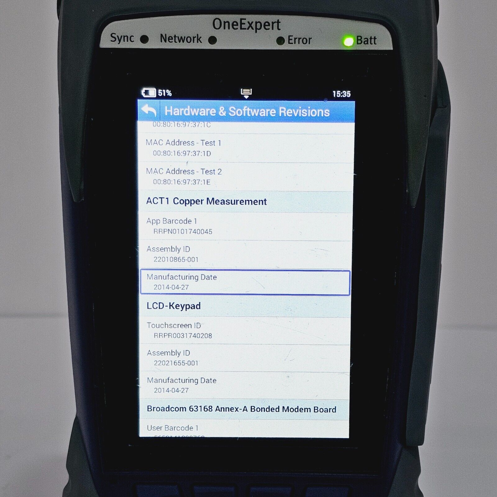 Viavi Calibrated OneExpert ONX-580 DSL Bonded IP Video Mobile RFL VoIP HPNA + Op