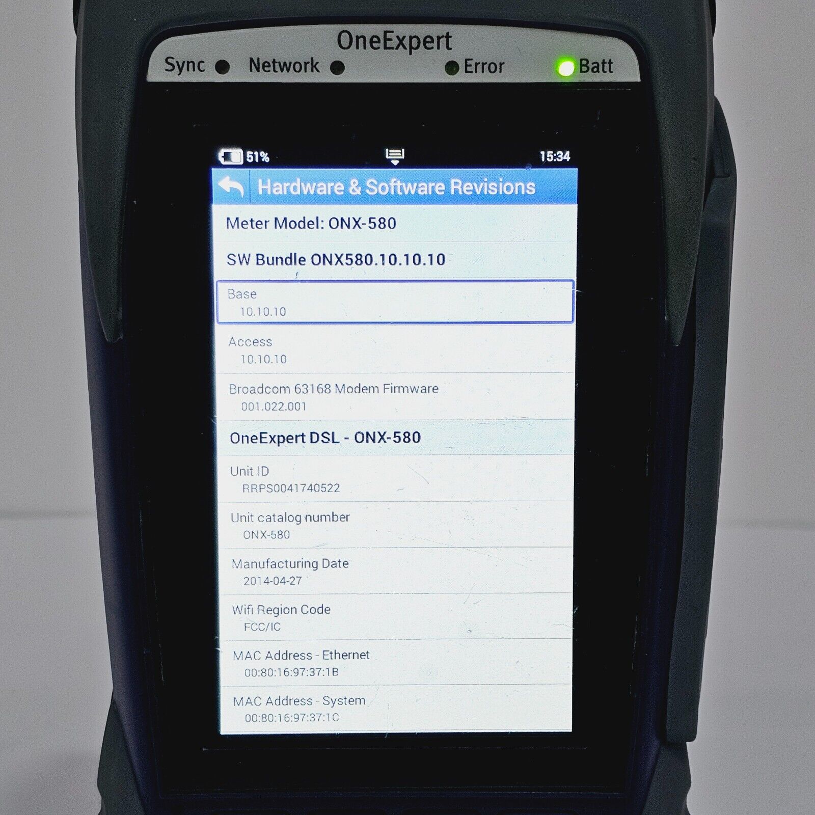 Viavi Calibrated OneExpert ONX-580 DSL Bonded IP Video Mobile RFL VoIP HPNA + Op