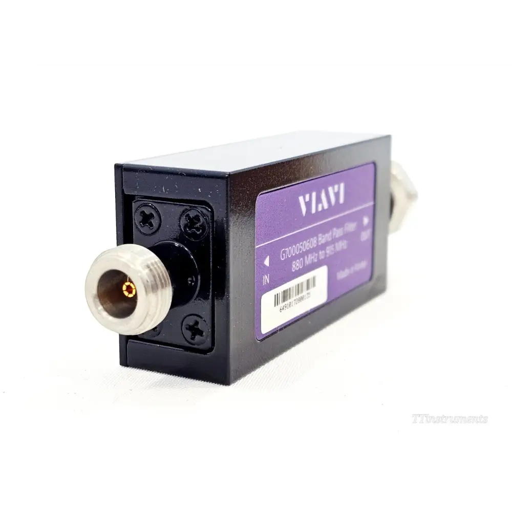 VIAVI G700050608 Band Pass Filter rear view showing N-female input connector and serial number label