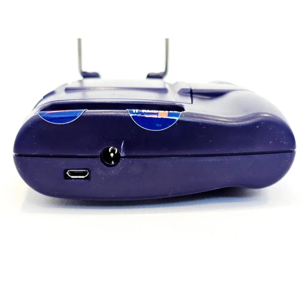 JDSU HP3-60-P4 top view showing micro-USB port, DC charging jack and battery compartment latch with security seals