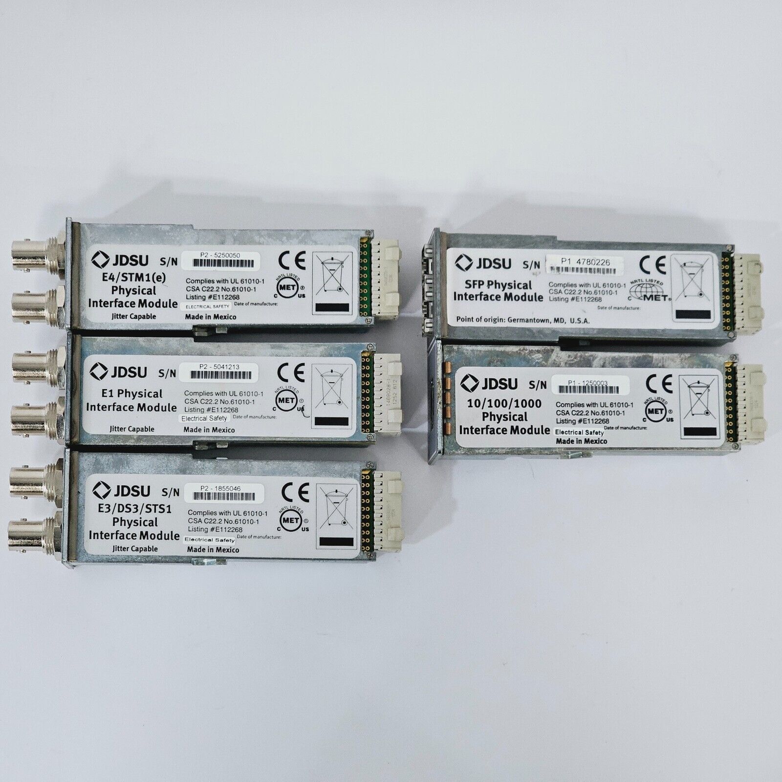 Viavi JDSU 10/100/1000 E1 SFP E3/DS3/STS1 E4/STM1(e) Physical Interface Modules