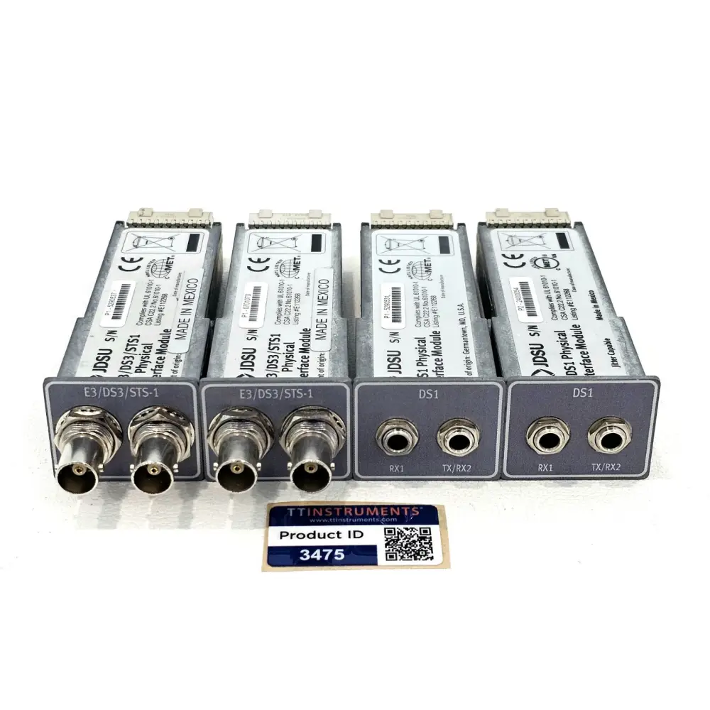 Viavi JDSU E3/DS3/STS1 and DS1 PIM plug-in modules set of four, front view