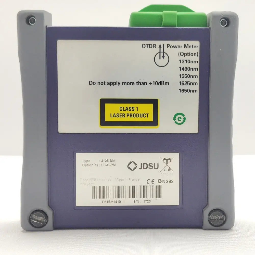 Viavi JDSU 4126 MA singlemode OTDR module with APC-SC connector, front view