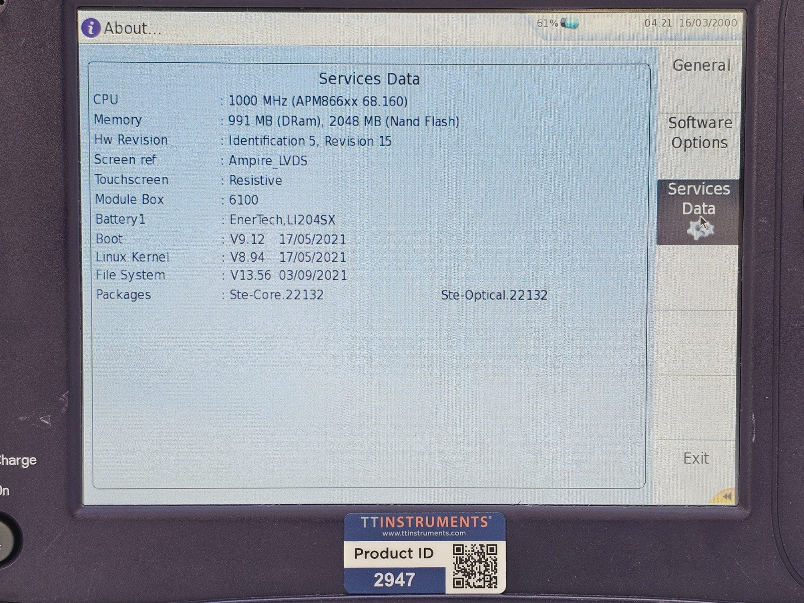 Viavi JDSU 6000A V2 + OSA-110M 1250 - 1650 nm OSA Optical Spectrum Analyzer