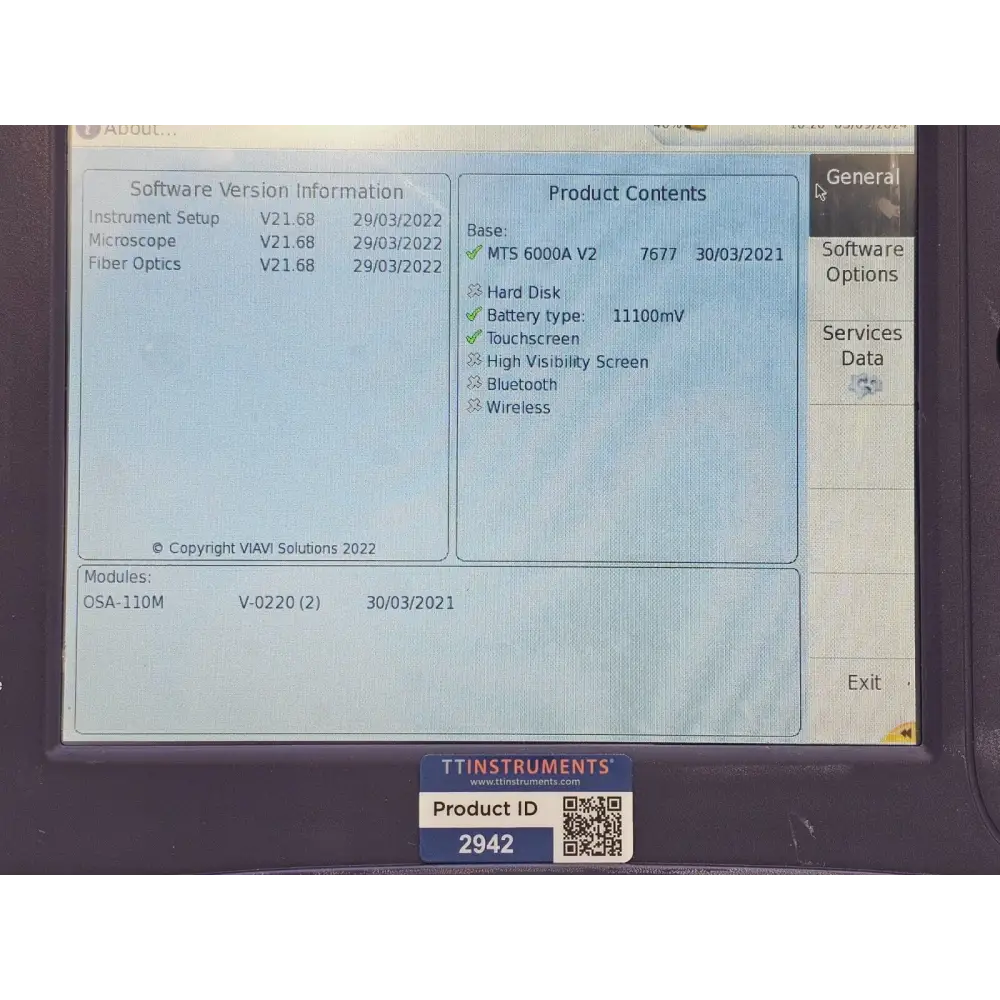 Power adapter included with Viavi T-BERD MTS 6000A V2 test platform