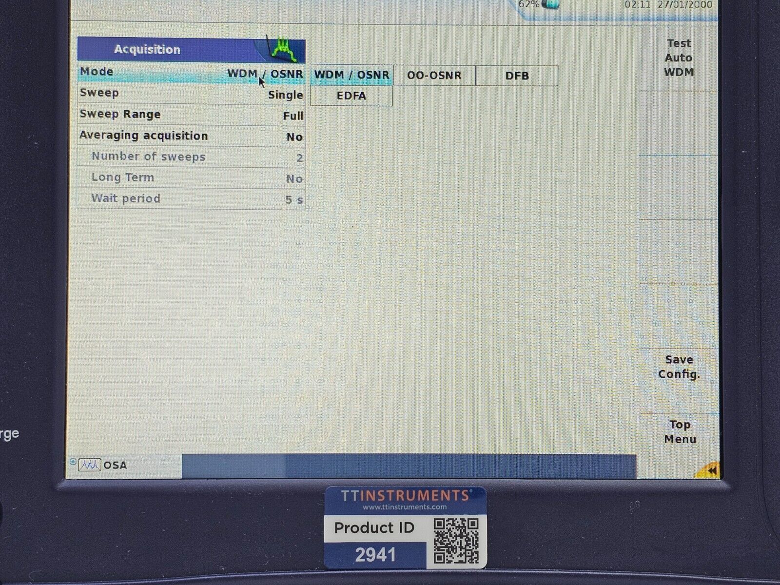 Viavi JDSU 6000A V2 + OSA-110M 1250 - 1650 nm OSA Optical Spectrum Analyzer 2