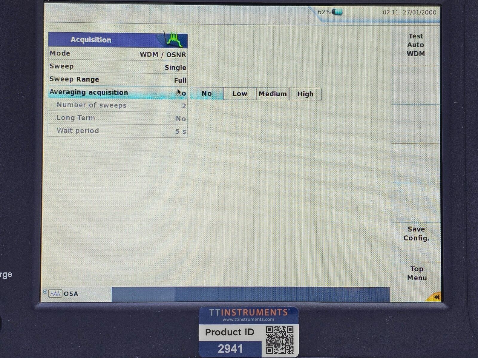 Viavi JDSU 6000A V2 + OSA-110M 1250 - 1650 nm OSA Optical Spectrum Analyzer 2